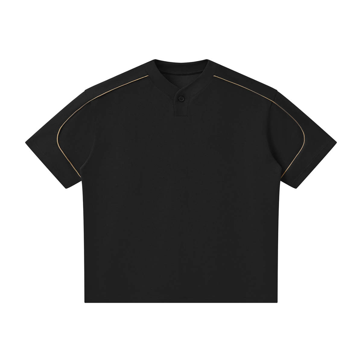 230 GSM Oversized Piping Henley T-Shirt (U)