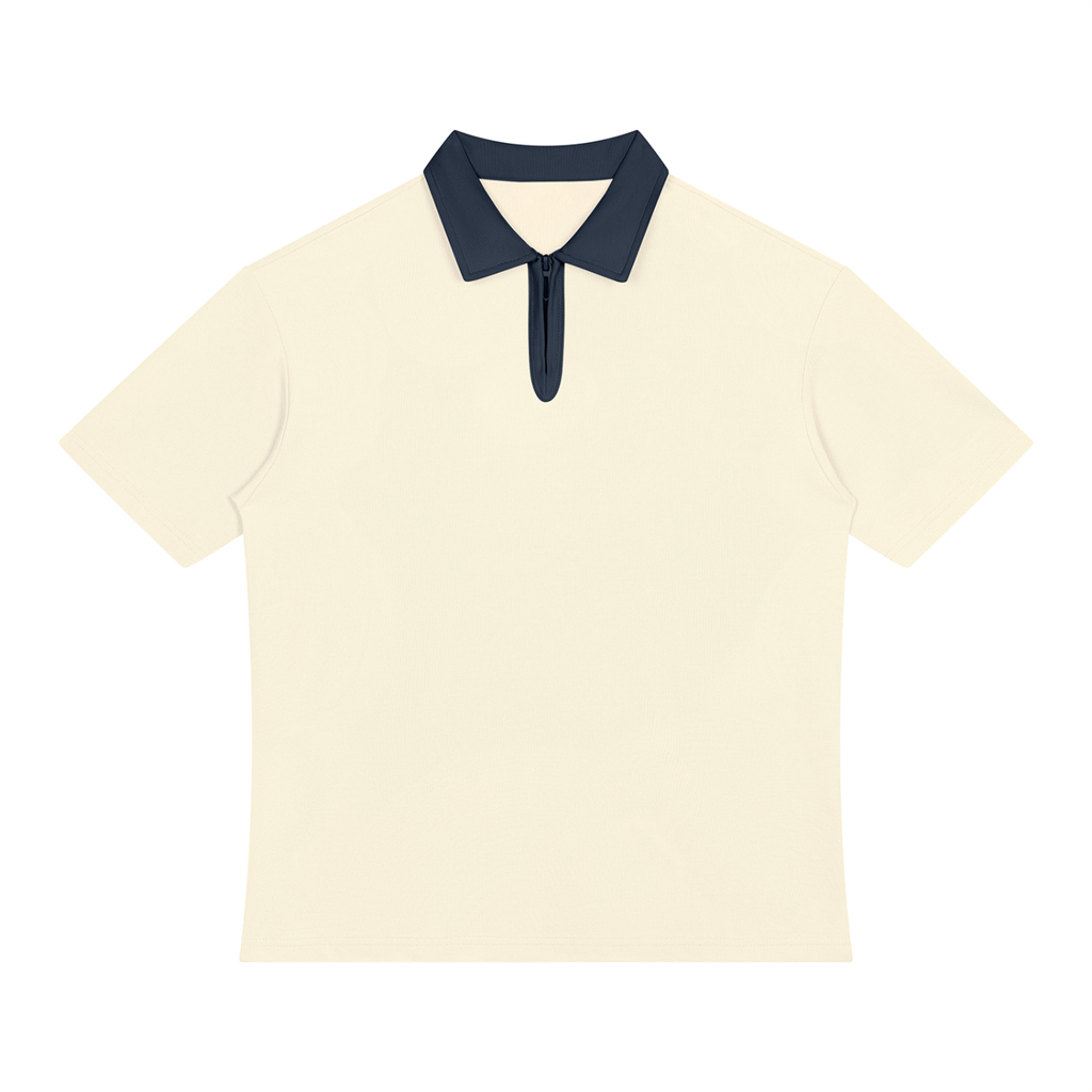 Color Block Quarter-Zip Polo Shirt