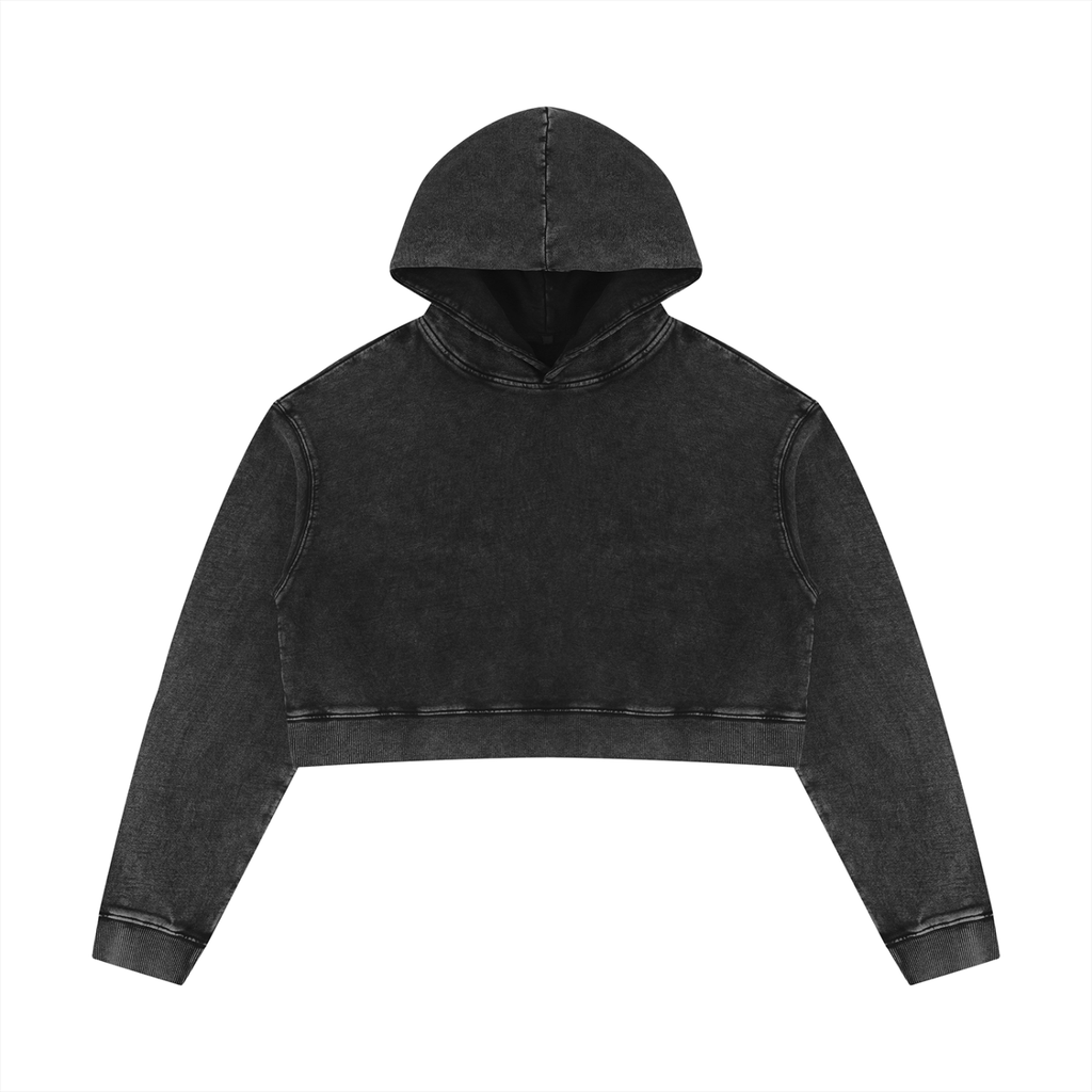 400 GSM Mineral Washed Crop Hoodie