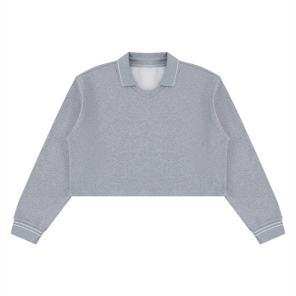 410 GSM Crop Collared Sweatshirt (W)