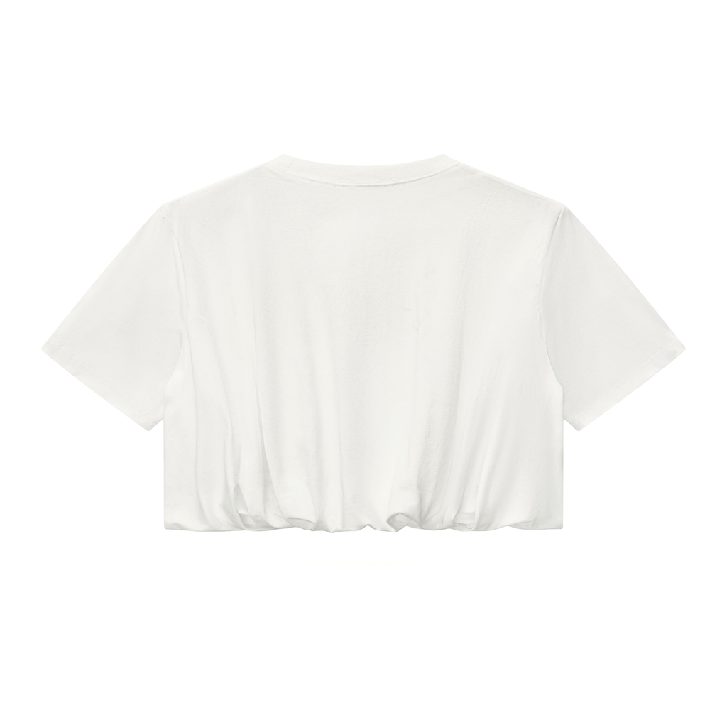 200 GSM Crop Bubble Hem T-Shirt