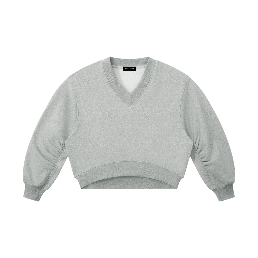 280 GSM Crop V-Neck Sweatshirt
