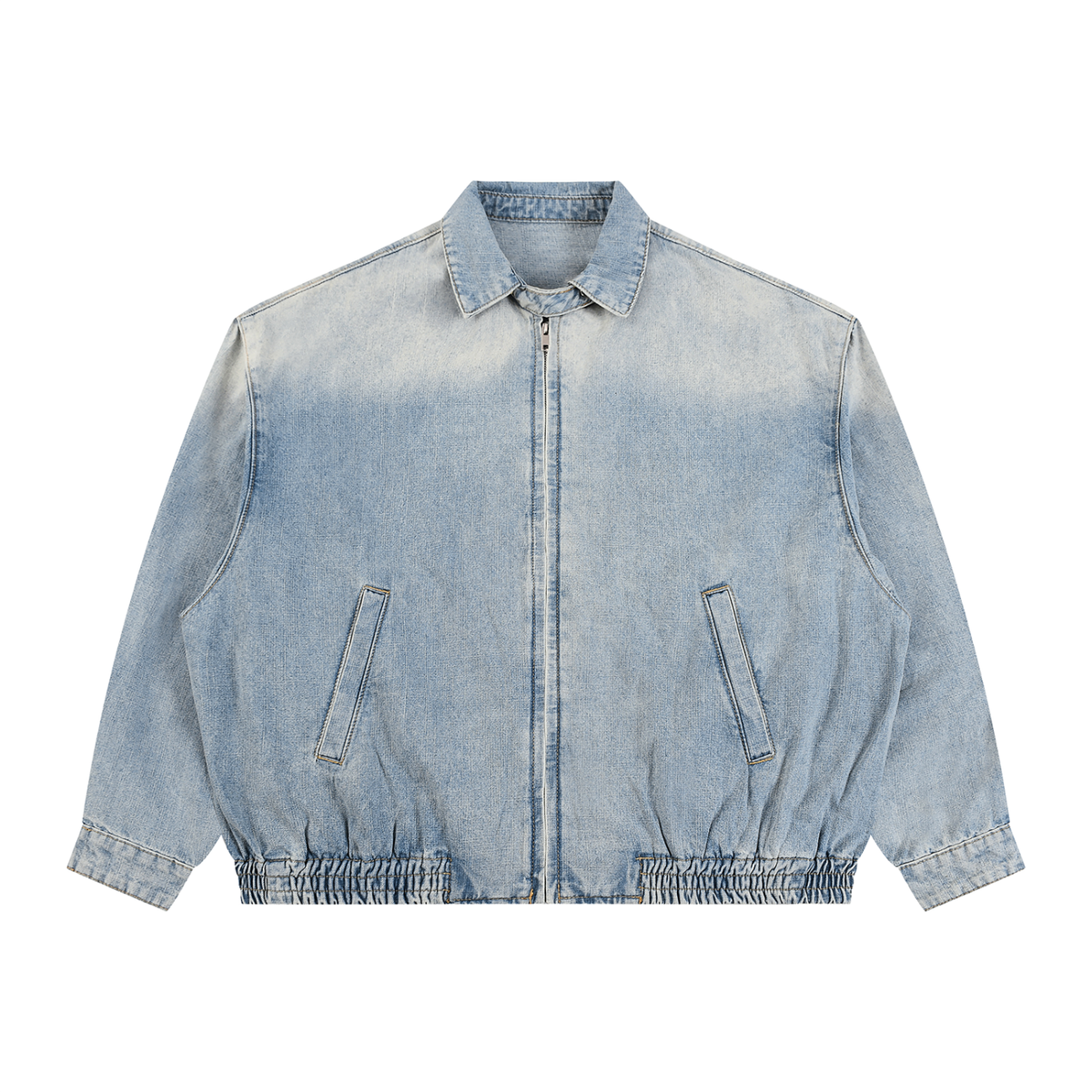 320 GSM Vintage Wash Full-Zip Denim Jacket (u)