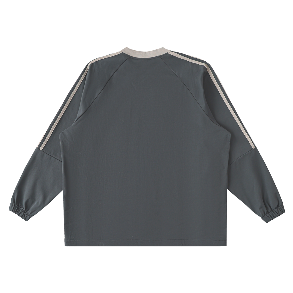 Color Block V-Neck Long Sleeve T-Shirt