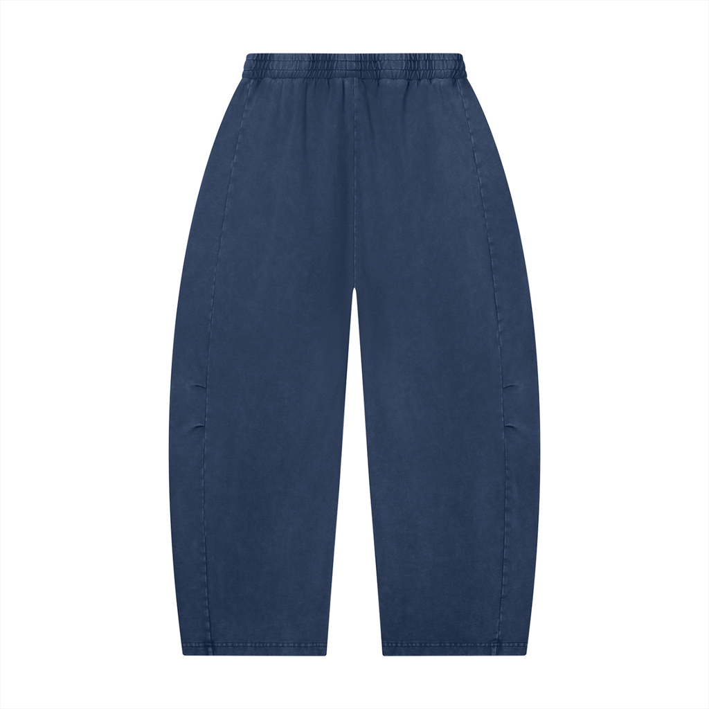 Mineral Wash Barrel-Leg Pants