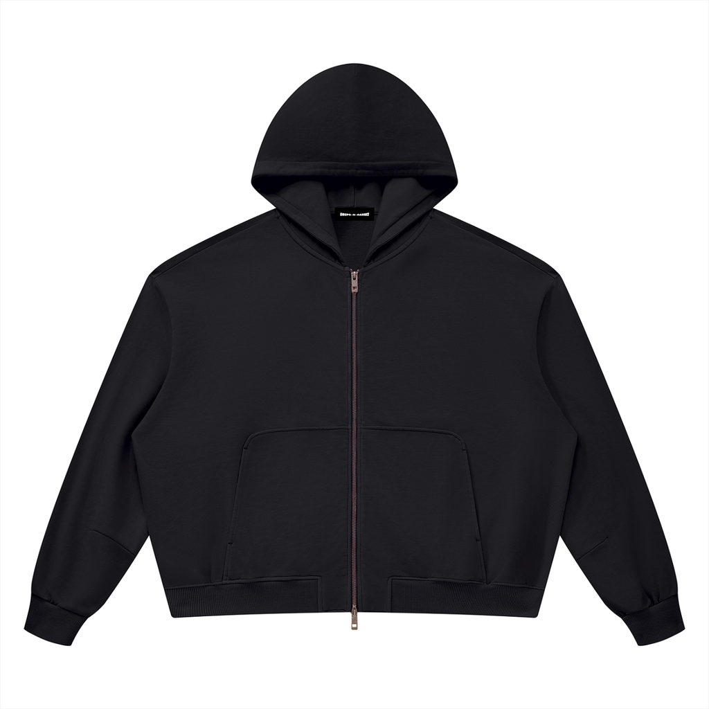 Vintage Wash Boxy Full-Zip Hoodie