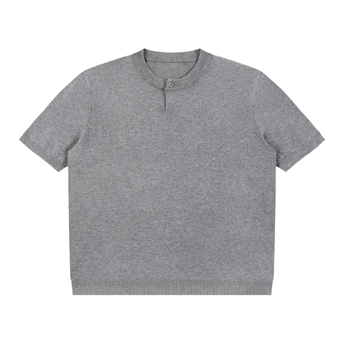 Cotton Knit Short Sleeve Henley T-Shirt