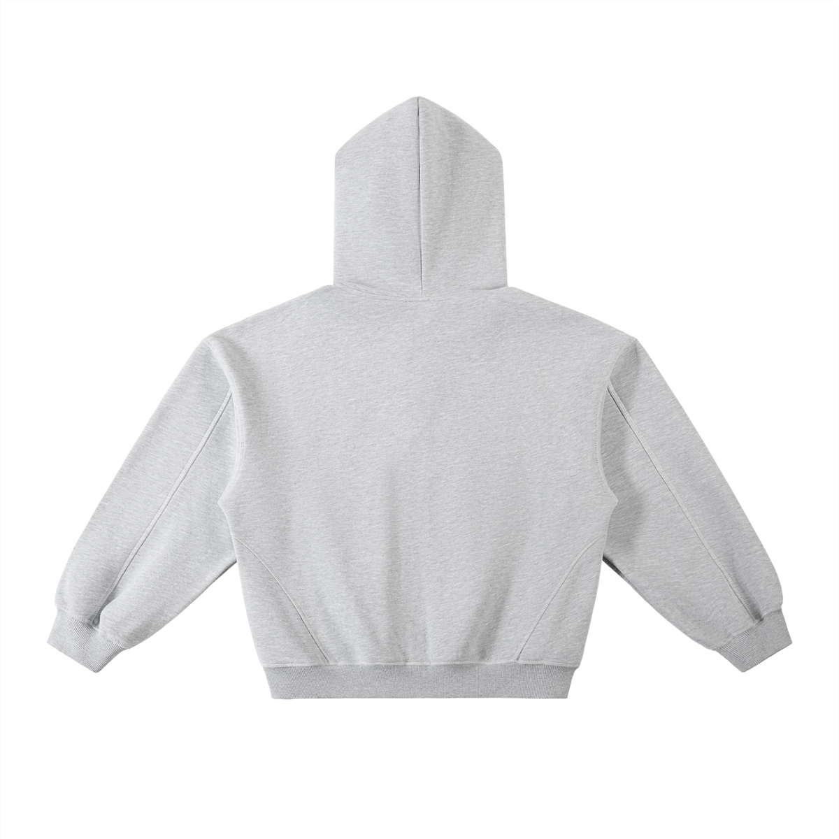 Contrast-Stitched Boxy Fleece Hoodie