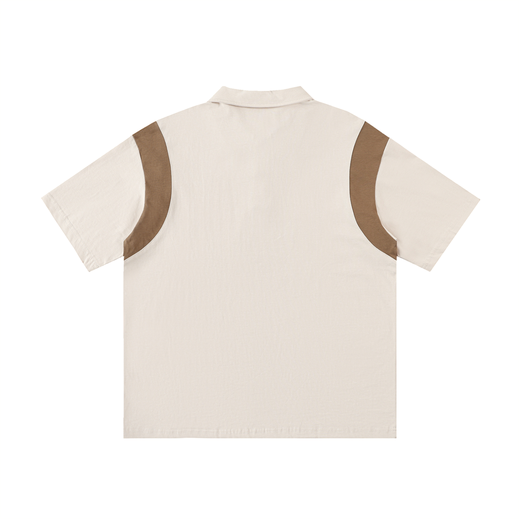 Men's Contrast Panel Cotton Polo Shirt