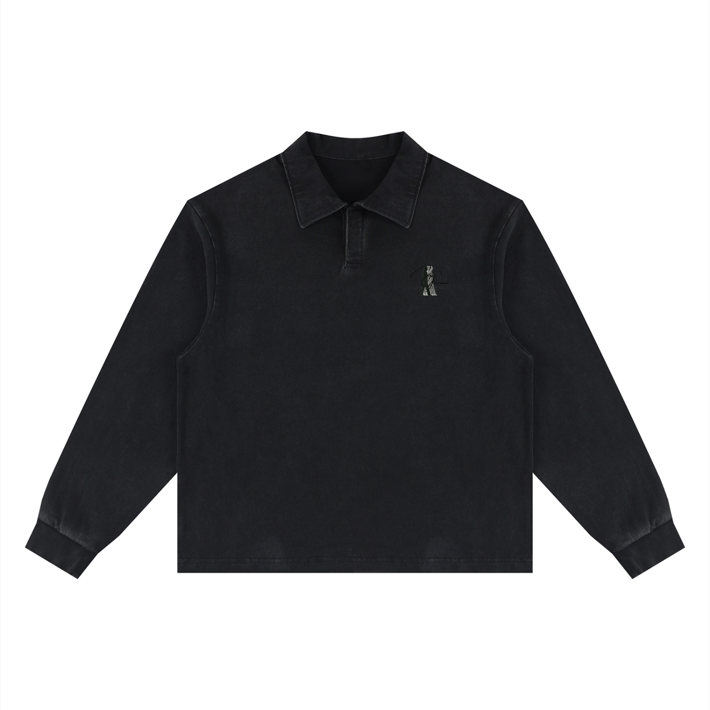 Unisex Loose Long Sleeve Polo Shirt