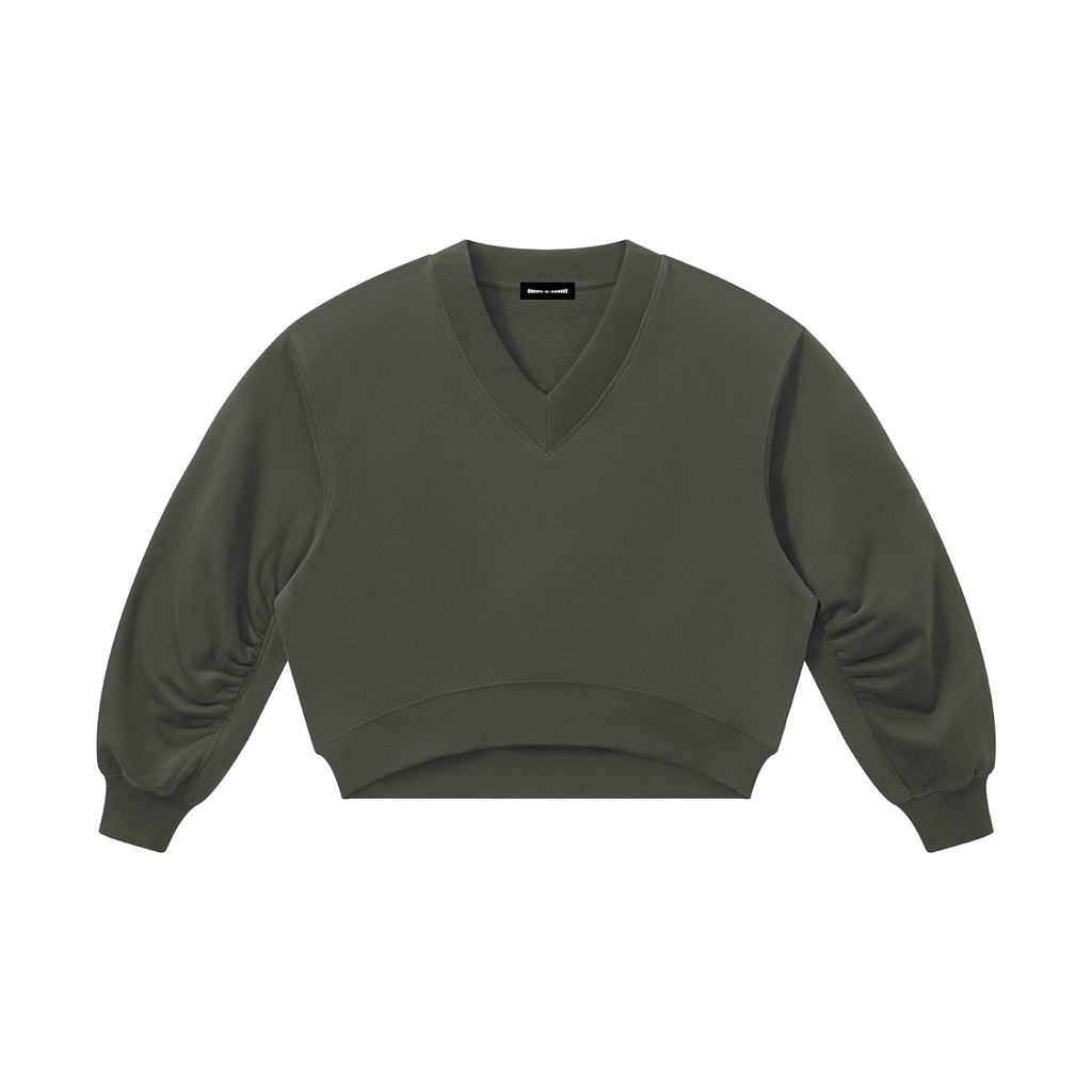 280 GSM Crop V-Neck Sweatshirt