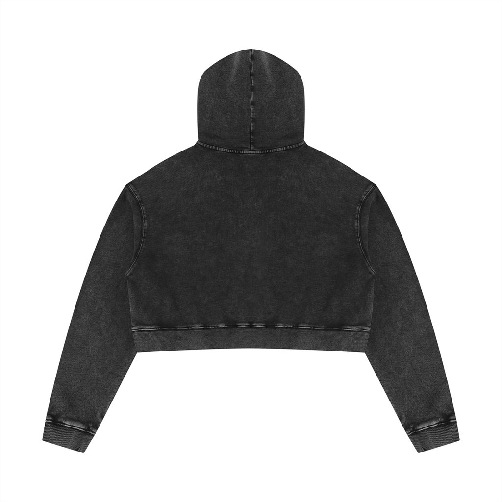 400 GSM Mineral Washed Crop Hoodie