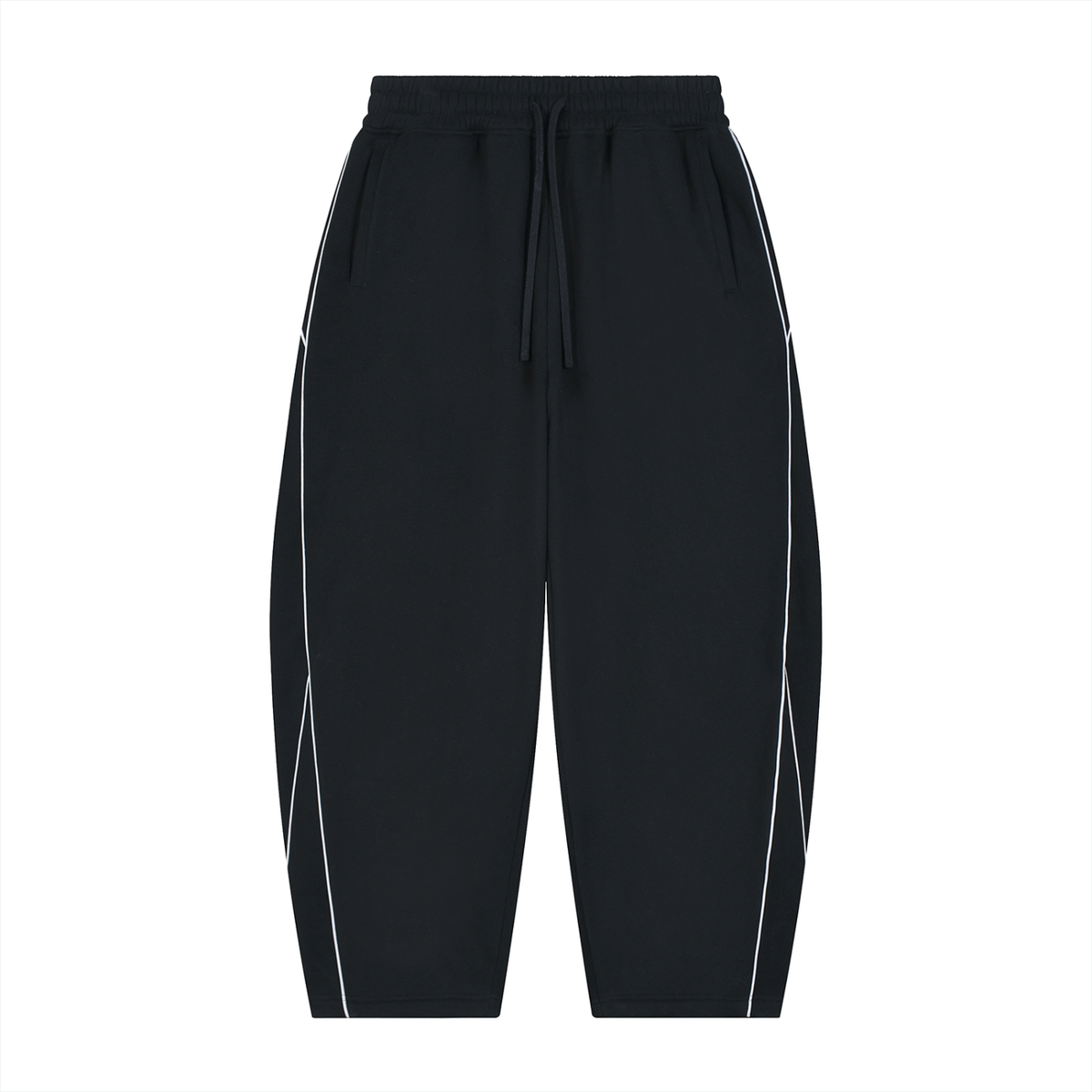 345 GSM Piping Fleece Barrel Leg Sweatpants(U)