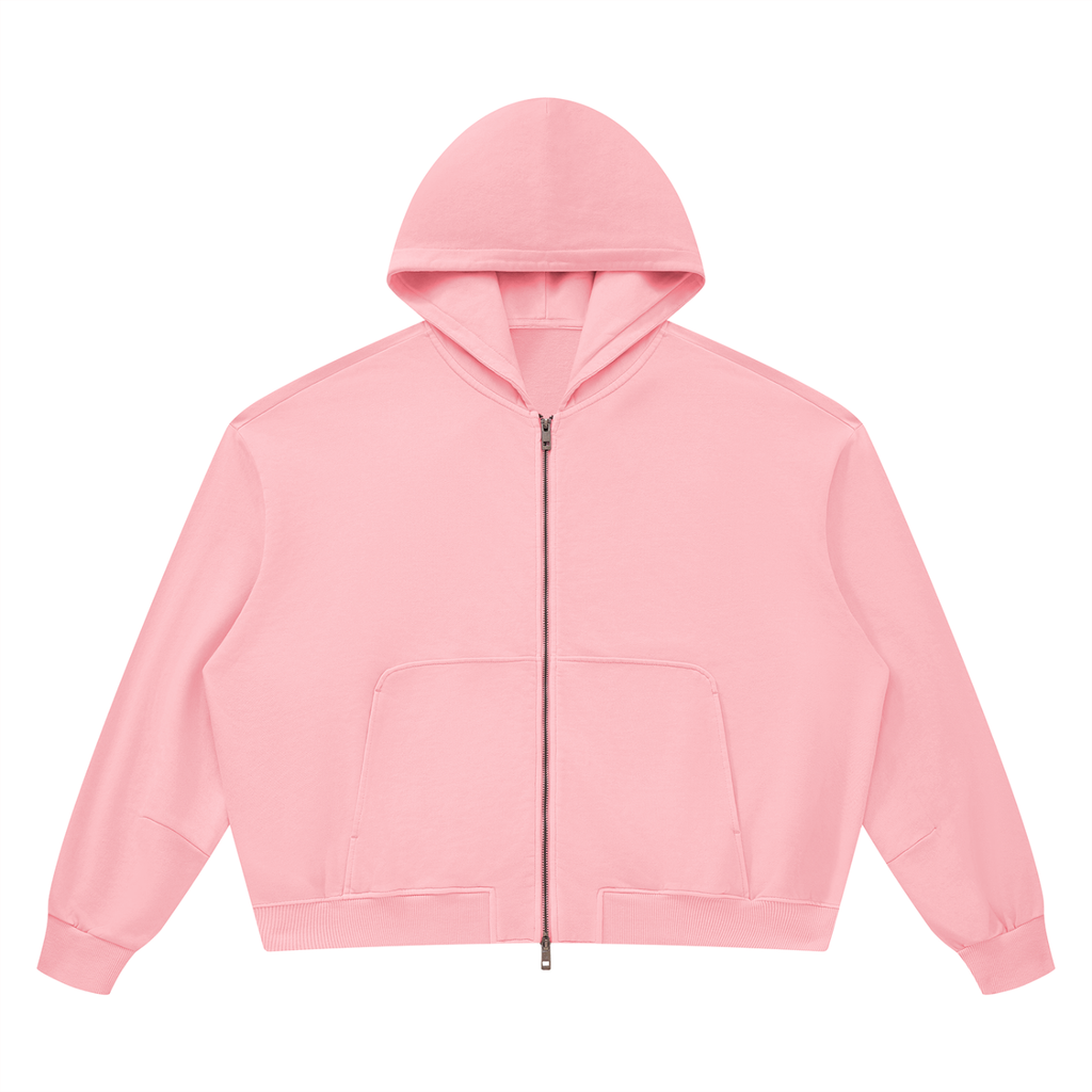 Vintage Wash Boxy Full-Zip Hoodie