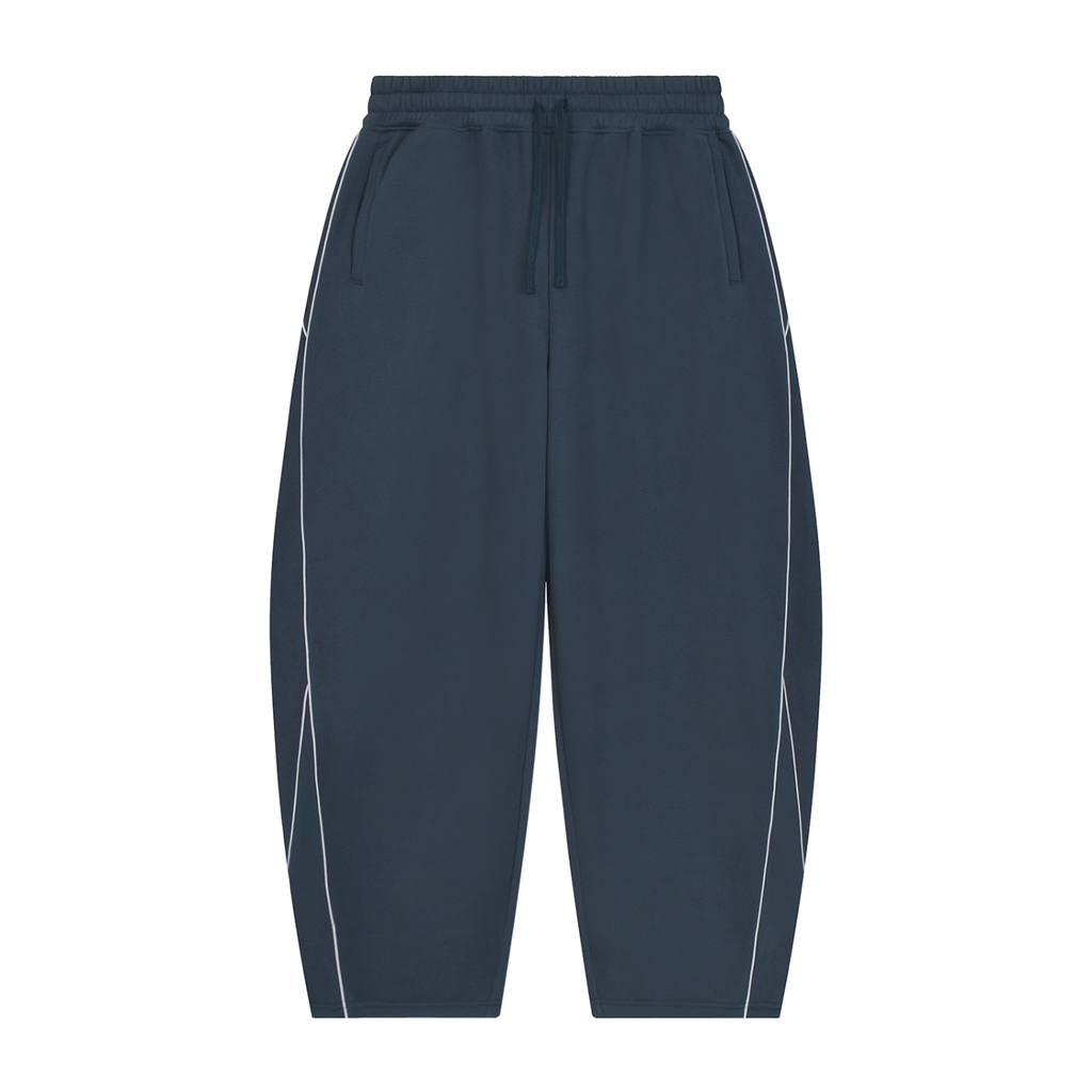 345 GSM Piping Fleece Barrel Leg Sweatpants(U)