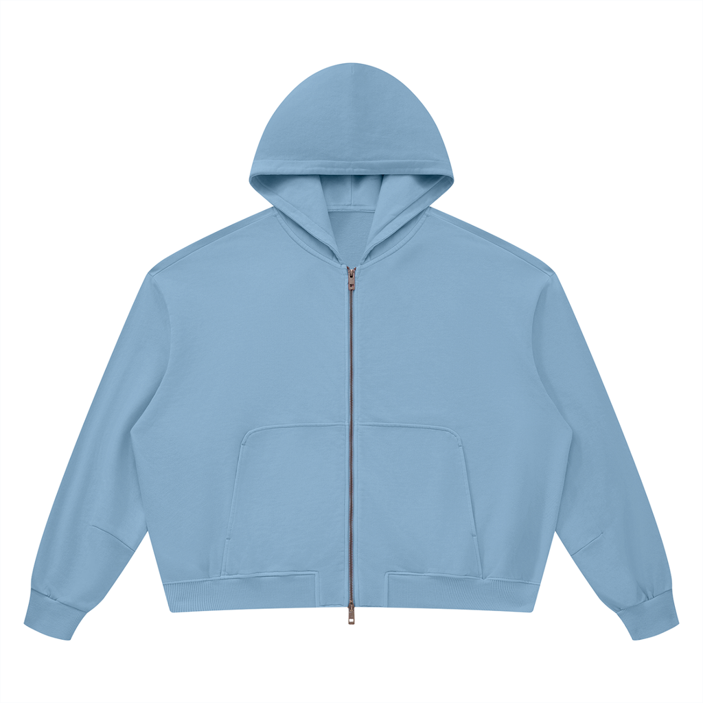 Vintage Wash Boxy Full-Zip Hoodie