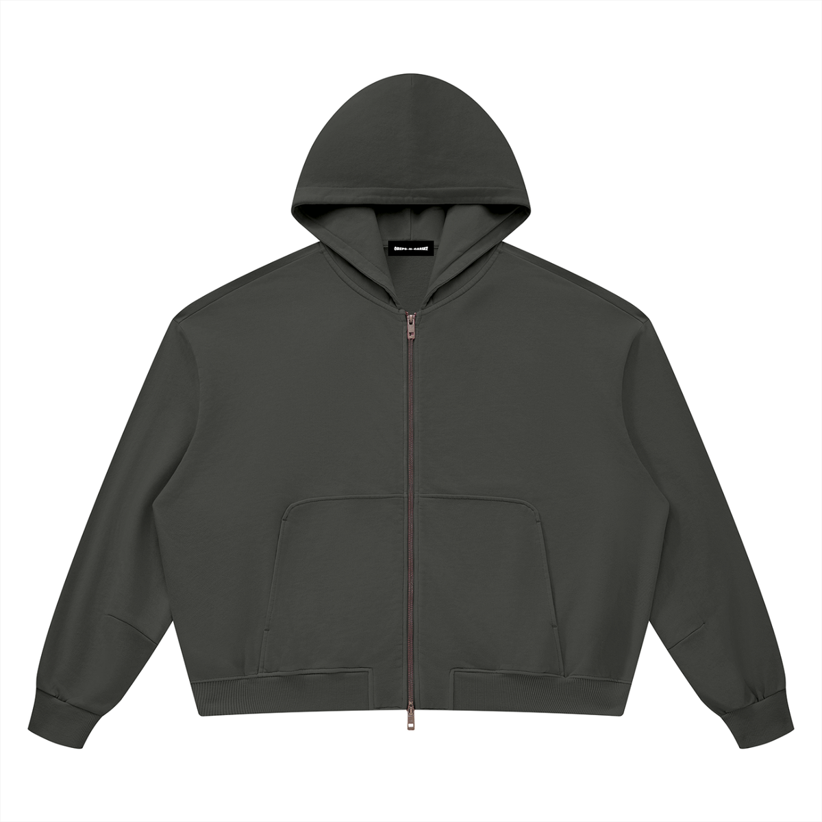 Vintage Wash Boxy Full-Zip Hoodie