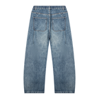 Vintage Wash Barrel-Leg Denim Jeans