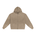 Hand-Frayed Sun Faded Zip Hoodie