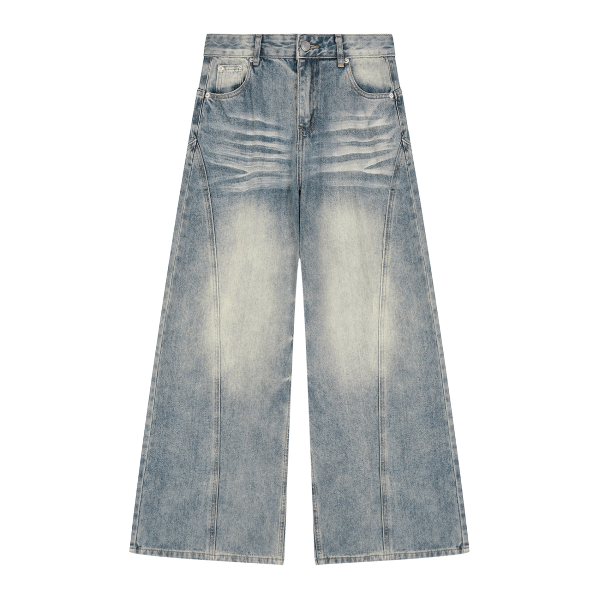 Women's Vintage Wash Wide-Leg Denim Jeans
