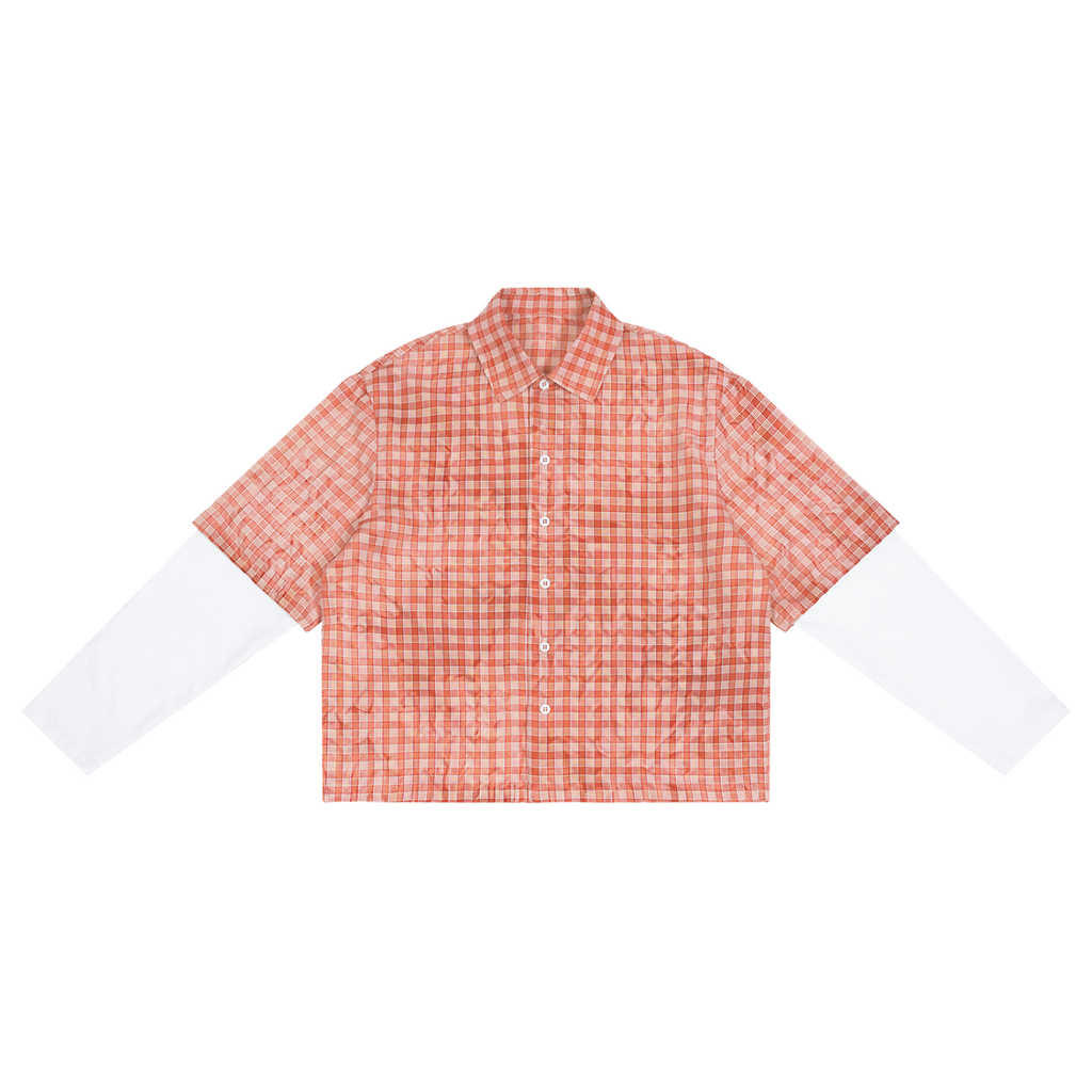 110 GSM Vintage Wash Plaid Short Sleeve Shirt  (U)