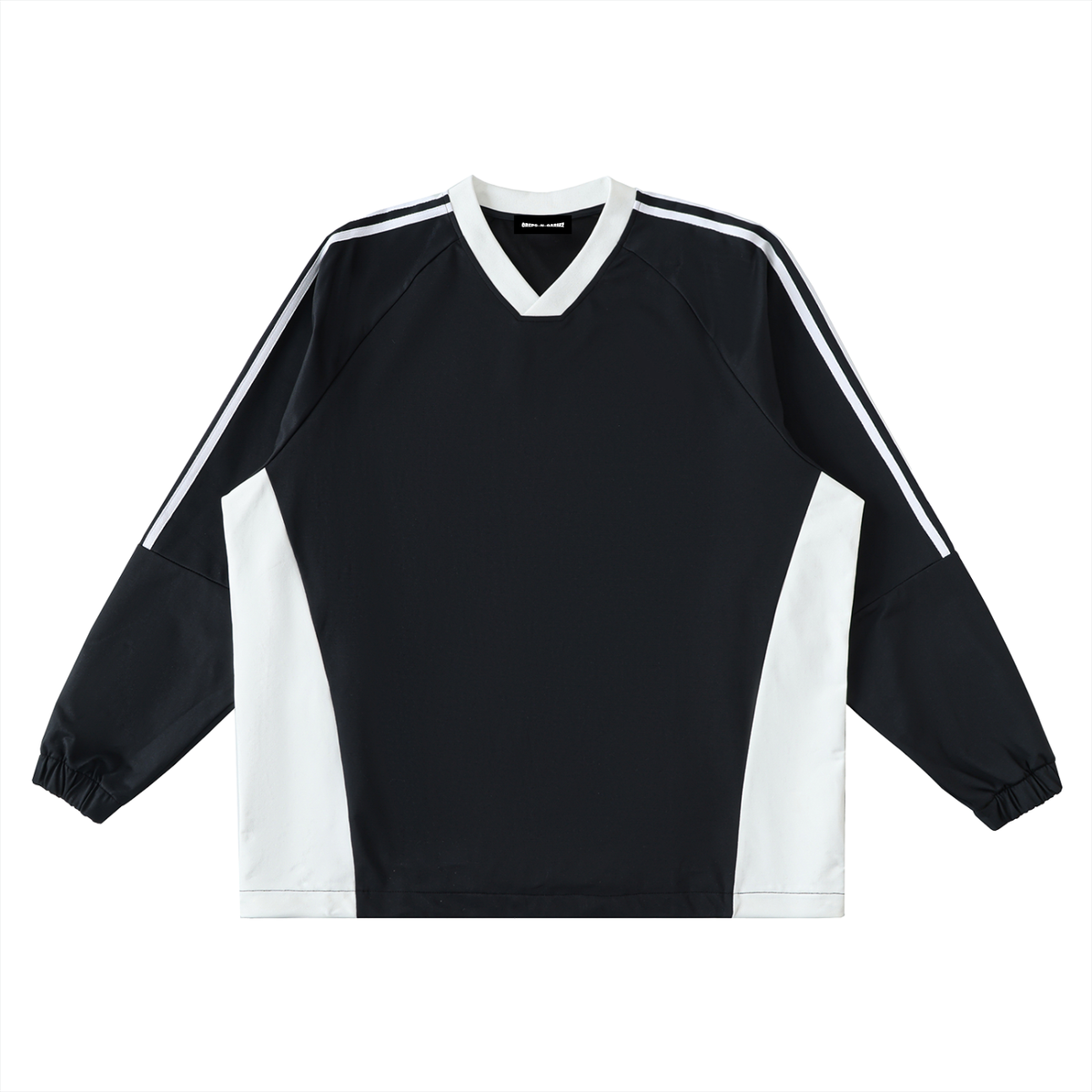 Color Block V-Neck Long Sleeve T-Shirt