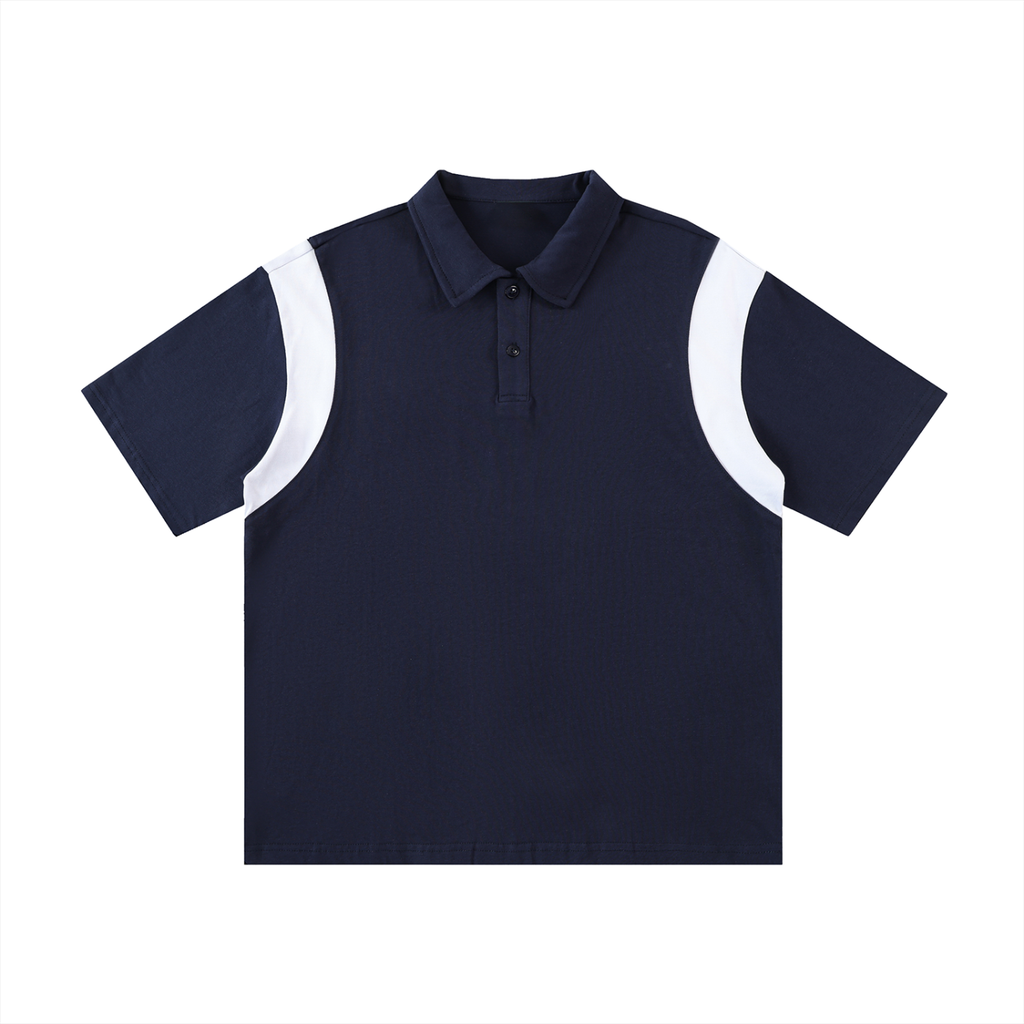 Men's Contrast Panel Cotton Polo Shirt