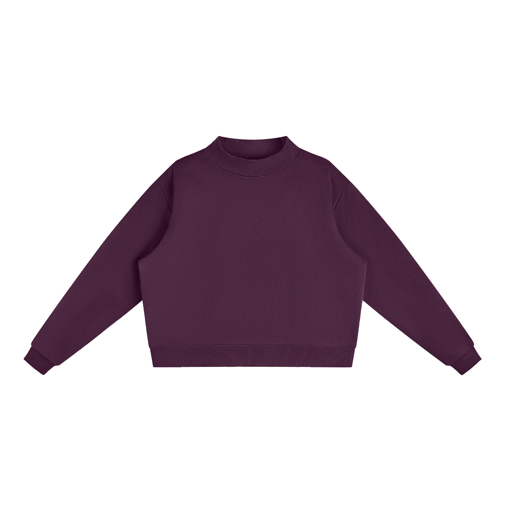 Women's Essential Fleece Mock-Neck Crew Sweatshirt