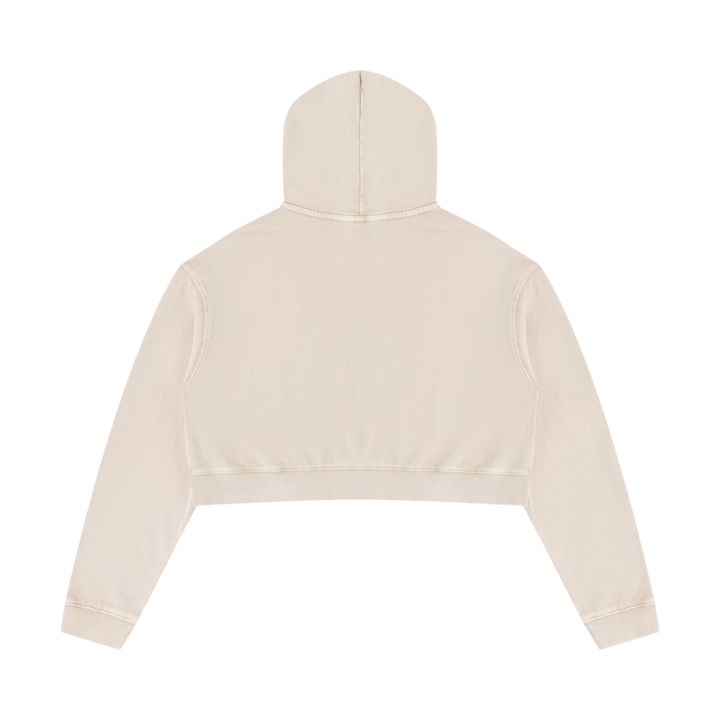 400 GSM Mineral Washed Crop Hoodie