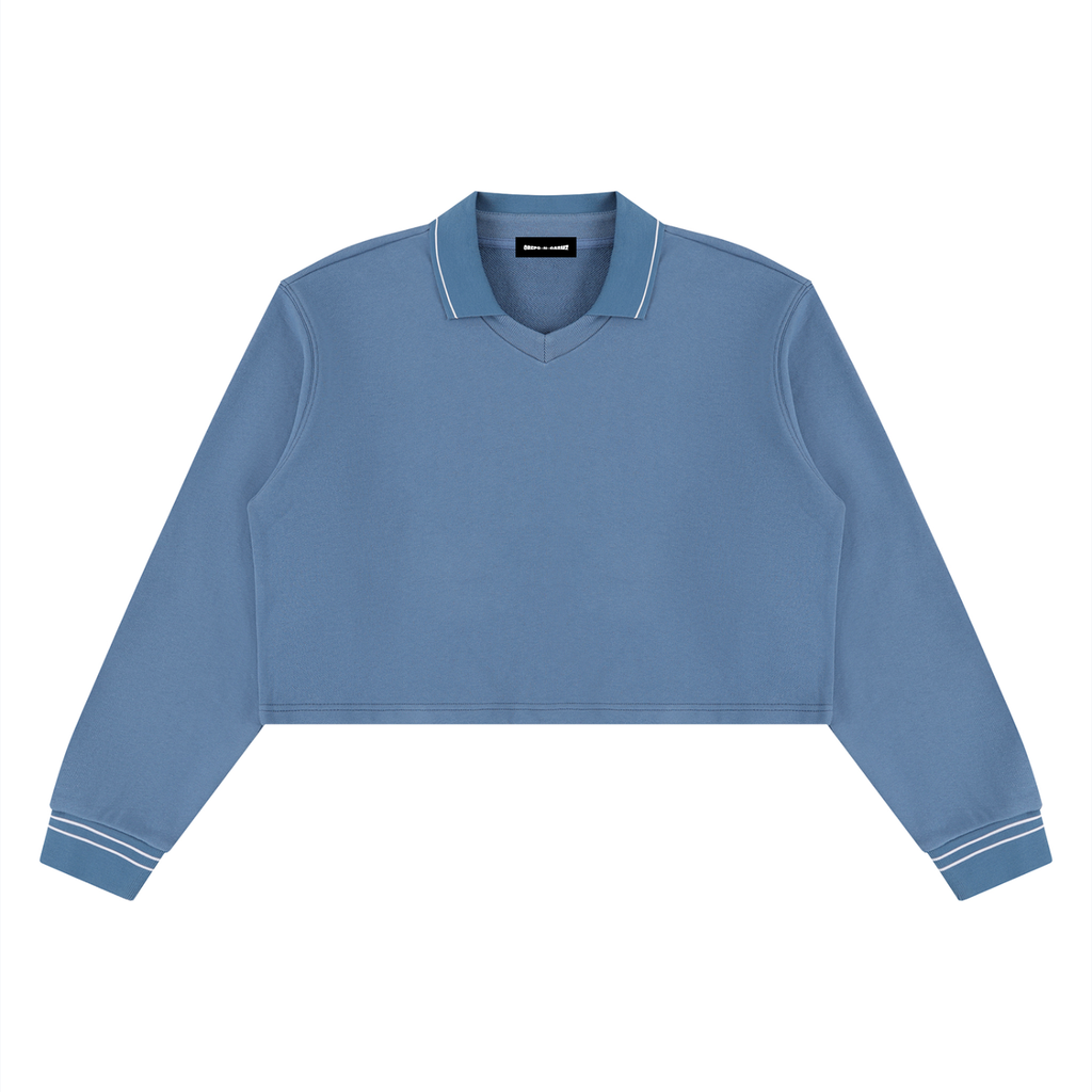 410 GSM Crop Collared Sweatshirt (W)