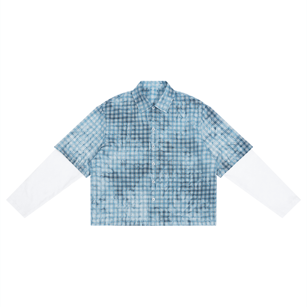 110 GSM Vintage Wash Plaid Short Sleeve Shirt  (U)