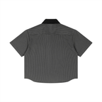 Striped Boxy Contrast Collar Shirt