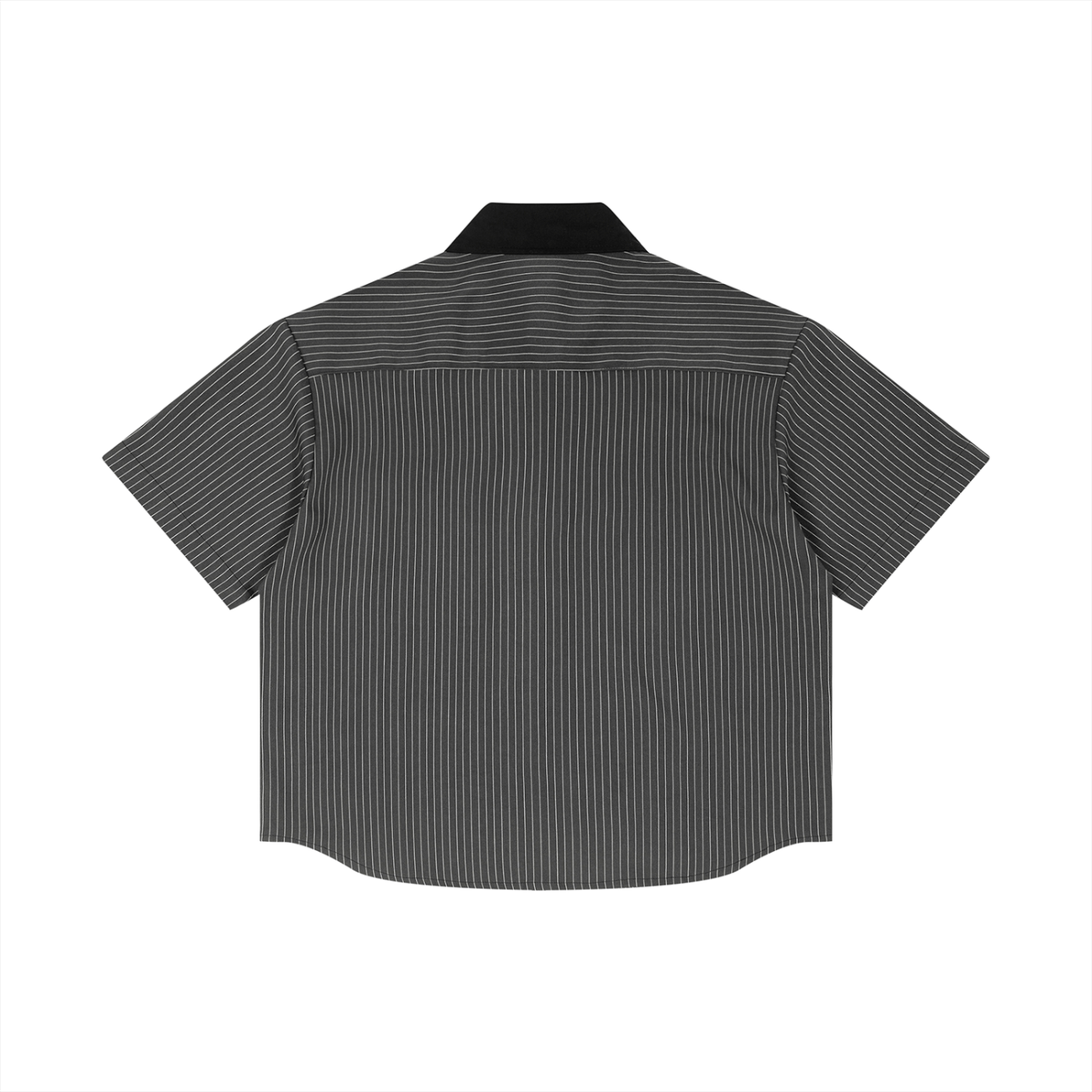 Striped Boxy Contrast Collar Shirt