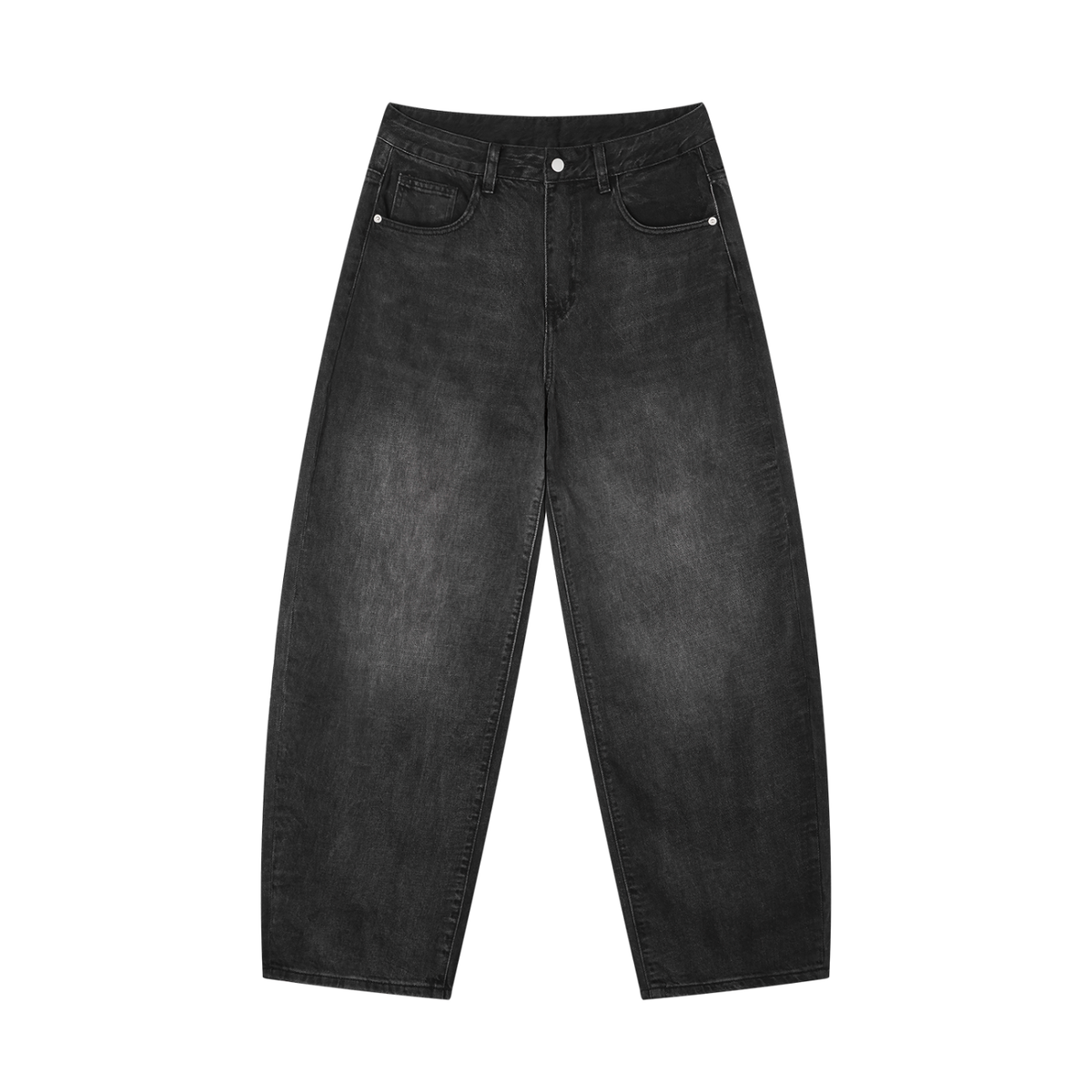 Men's Sun Faded Vintage Wash Barrel-Leg Jeans