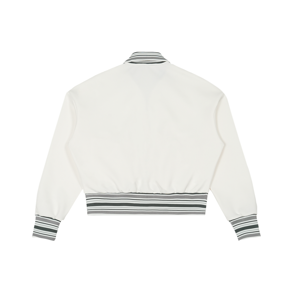 Women's Striped Rib Collar Zip Jacket
