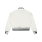 Women's Striped Rib Collar Zip Jacket
