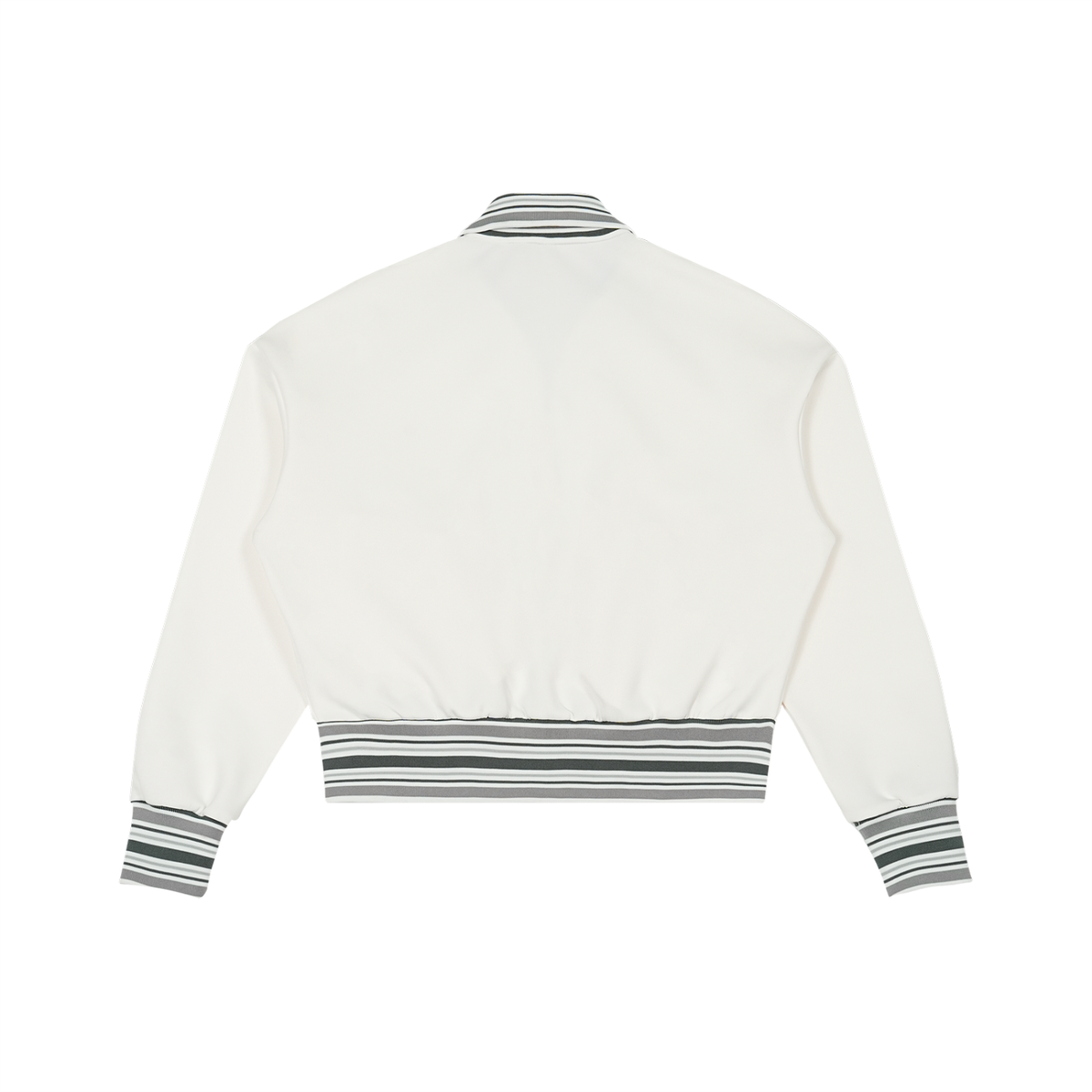 Women's Striped Rib Collar Zip Jacket