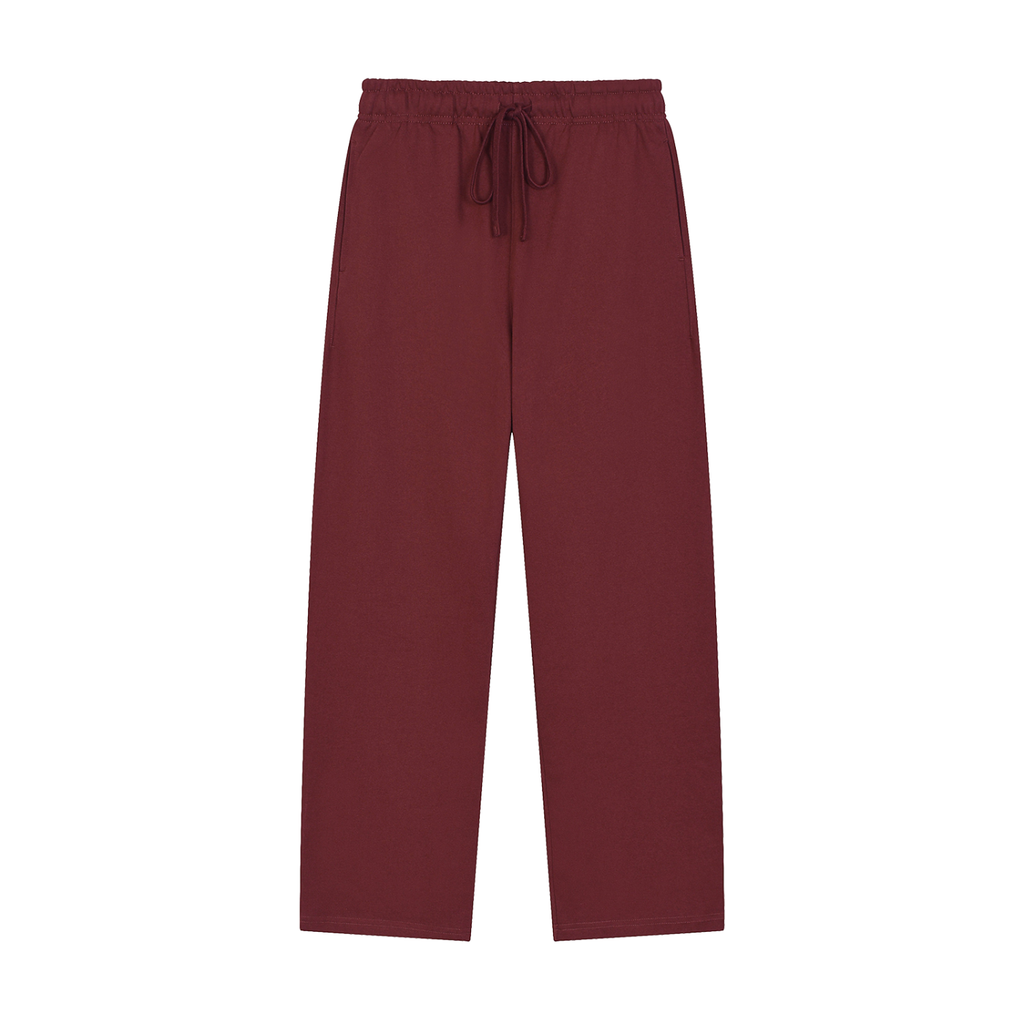 Solid Color Straight-Leg Sweatpants