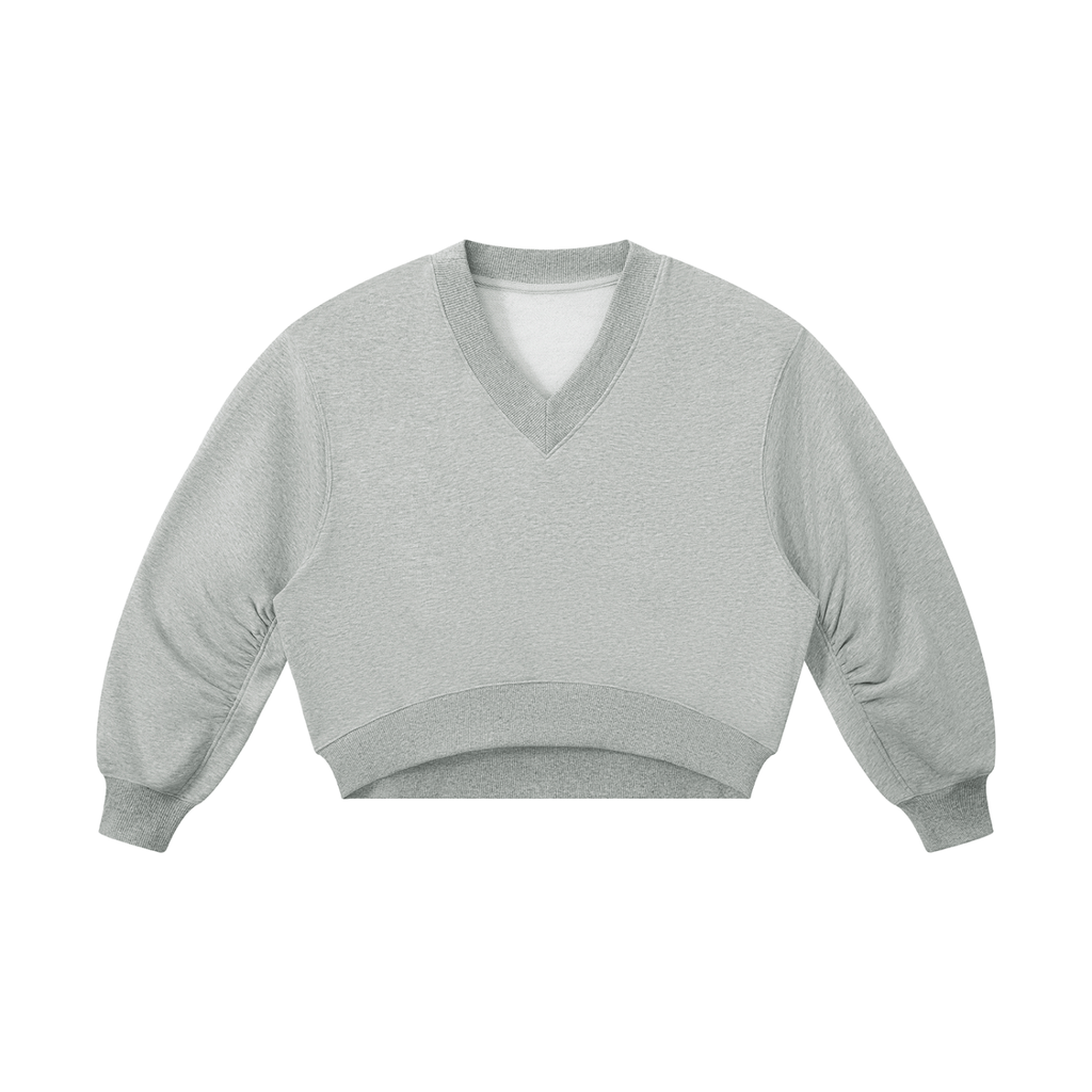 280 GSM Crop V-Neck Sweatshirt