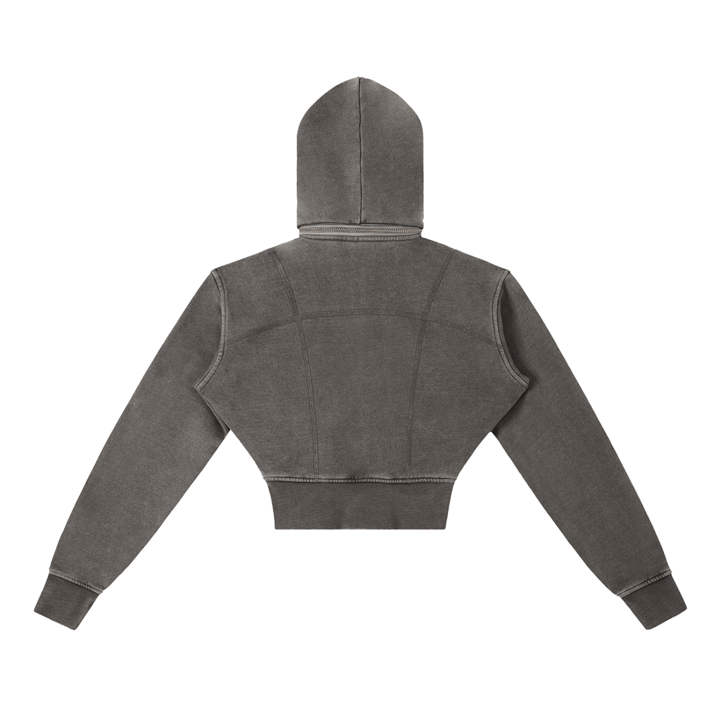 Women's Vintage Wash Cropped Fleece Hoodie