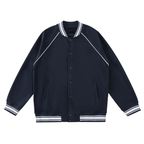 Contrast Trim Raglan Varsity Jacket