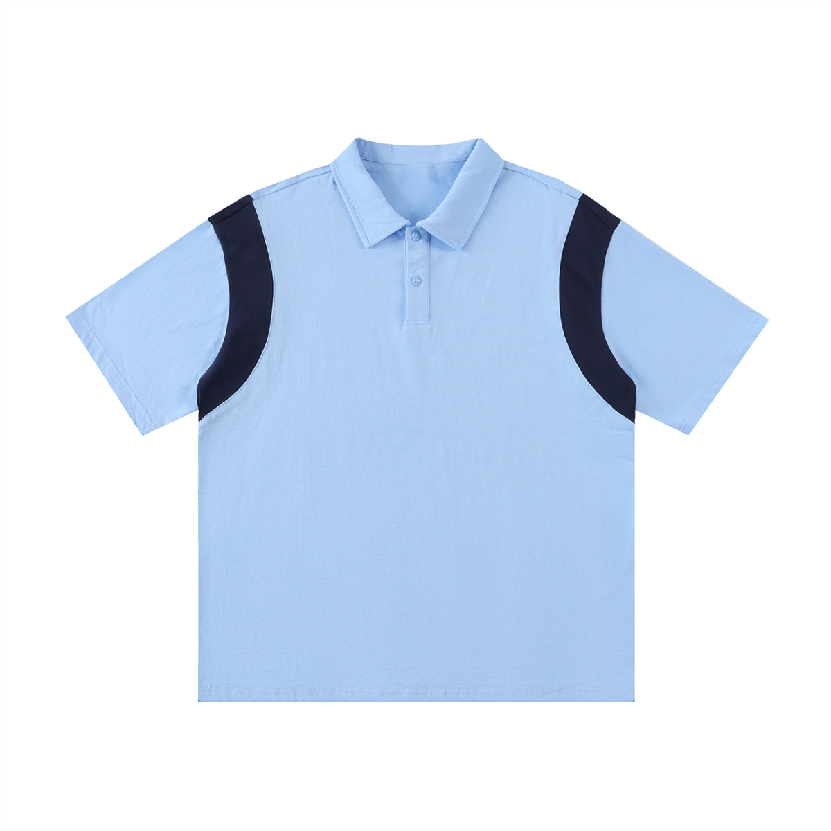 Men's Contrast Panel Cotton Polo Shirt
