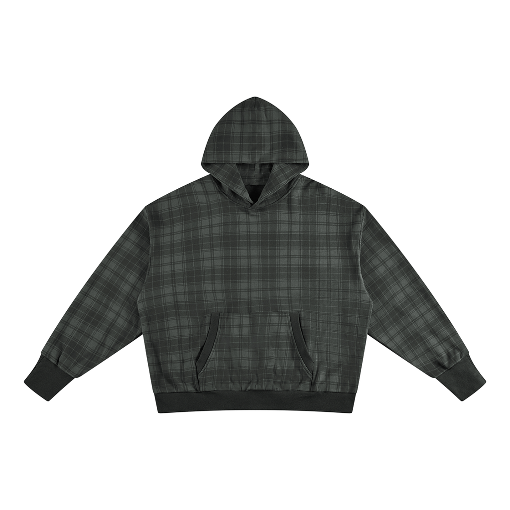 400 GSM Plaid Color Block Hoodie (U)