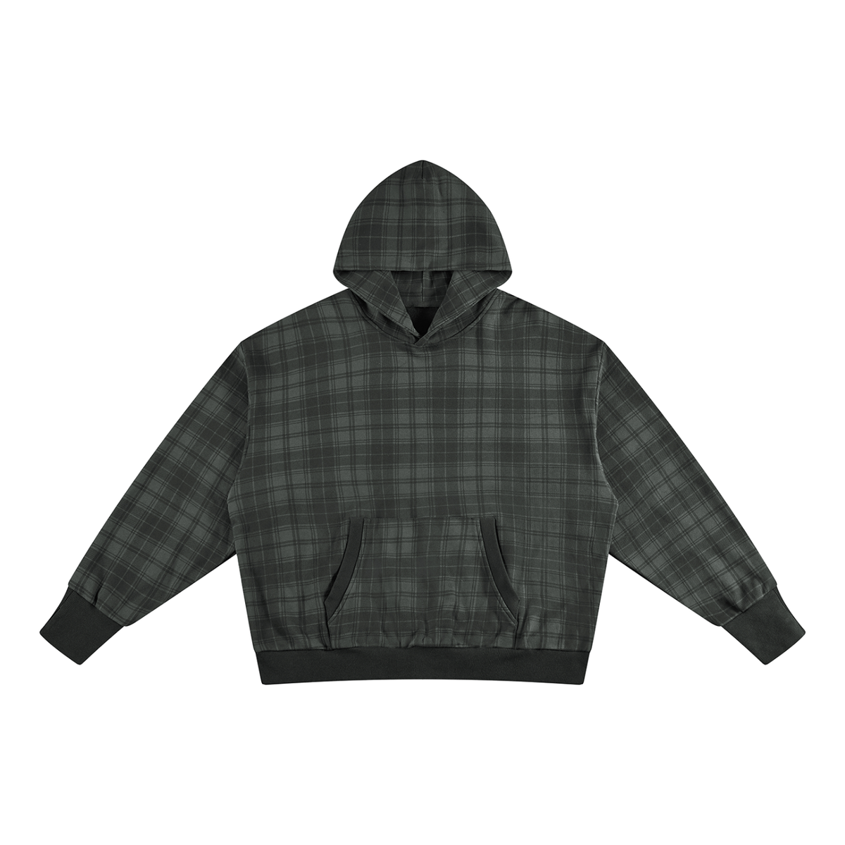 400 GSM Plaid Color Block Hoodie (U)