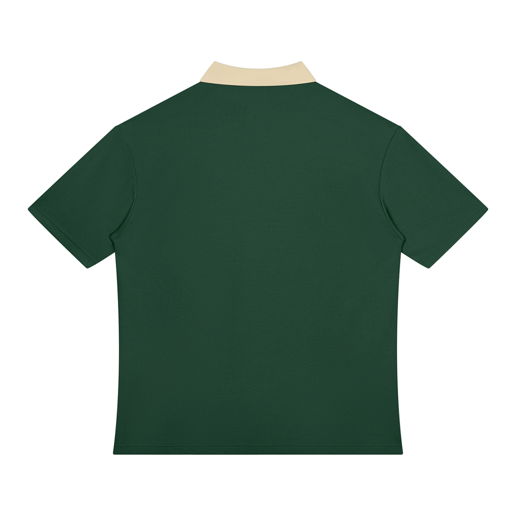 Color Block Quarter-Zip Polo Shirt
