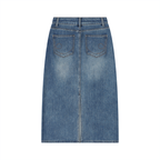Women's Vintage Wash Denim Skirt