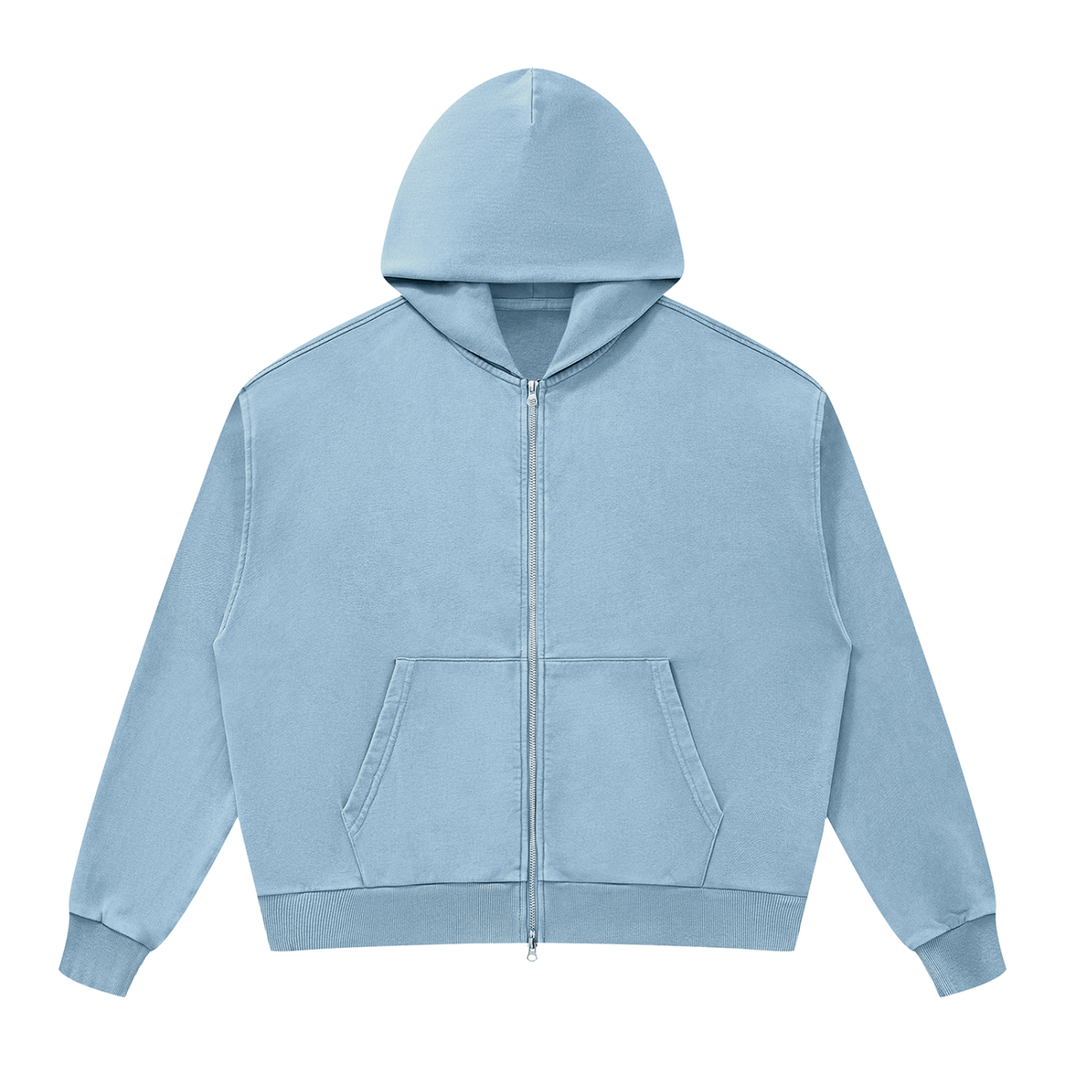 350 GSM Mineral Wash Boxy Full Zip Hoodie (U)
