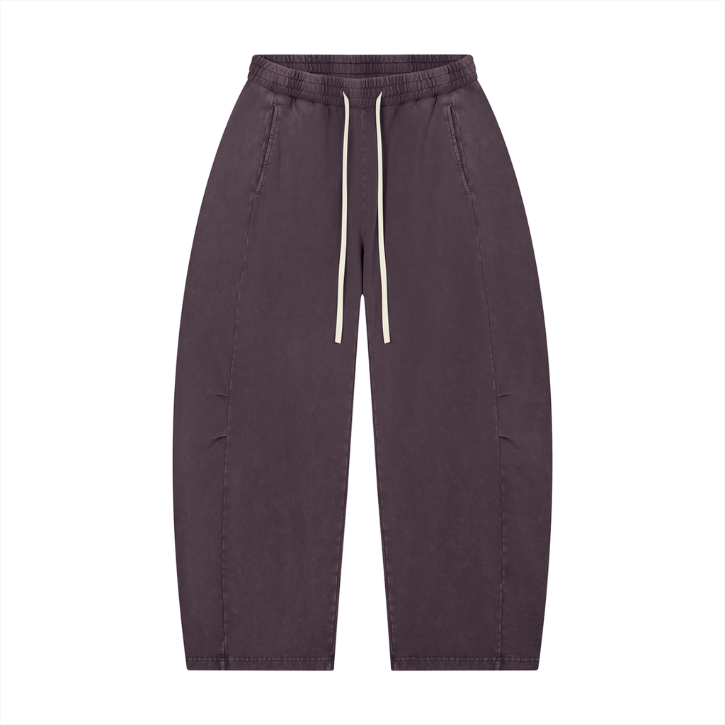 Mineral Wash Barrel-Leg Pants