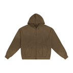 Hand-Frayed Sun Faded Zip Hoodie