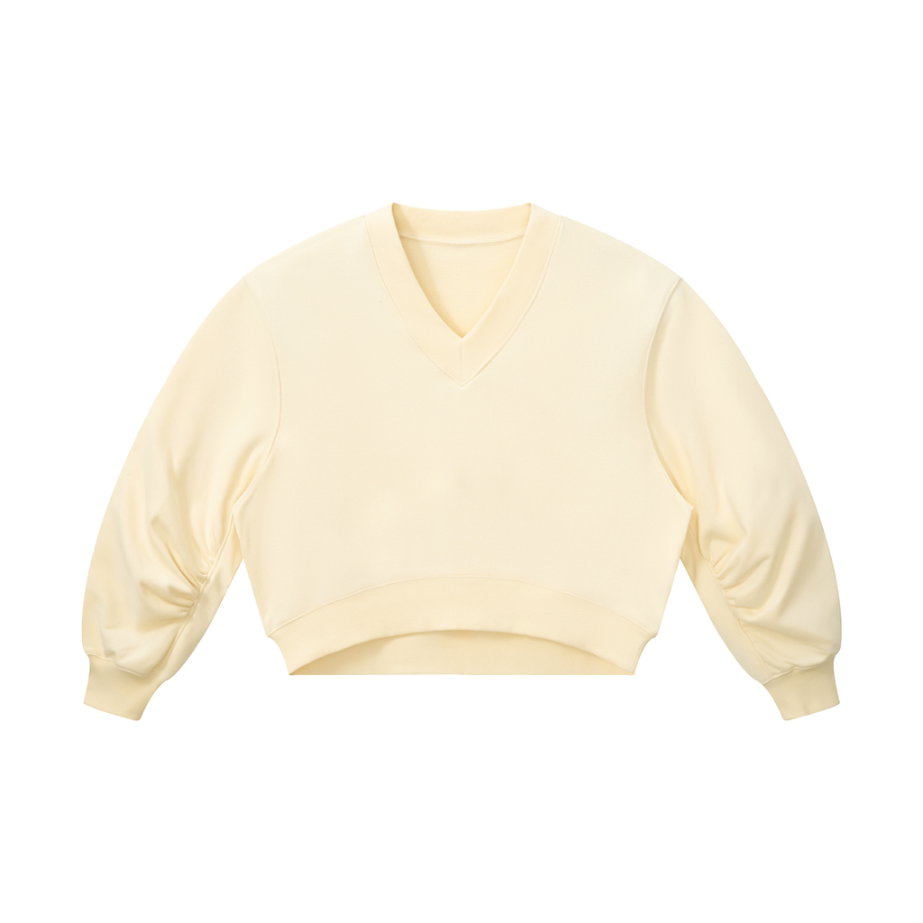 280 GSM Crop V-Neck Sweatshirt